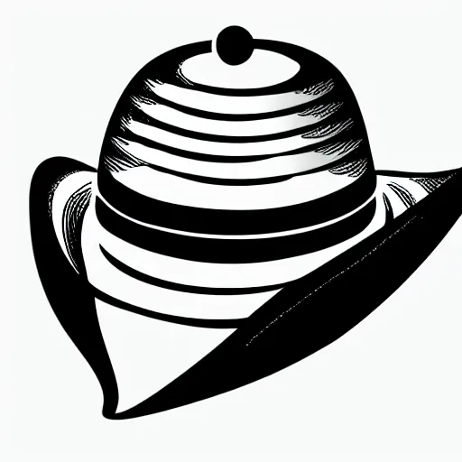 Image similar to mage hat vector art, minimalistic, black and white, clear edges