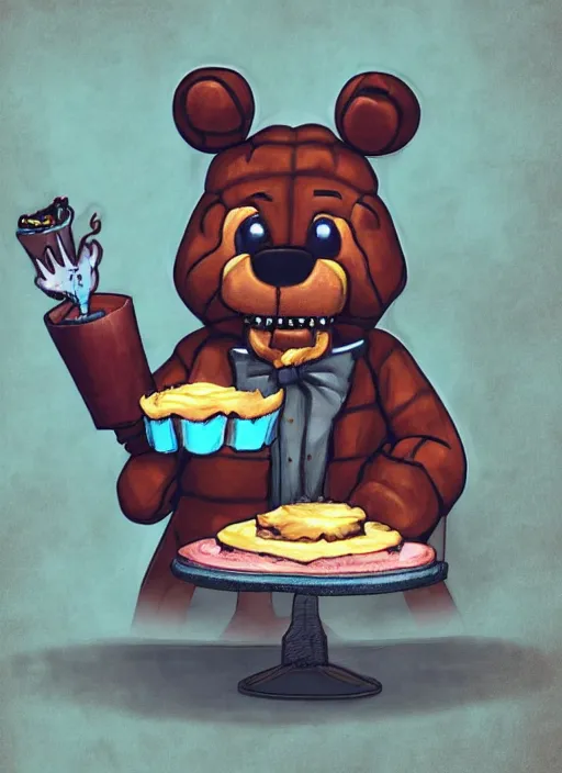 freddy fazbear being all tuckered out in bed - AI Generated Artwork -  NightCafe Creator