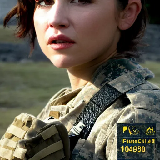 Image similar to a photograph of emilia clark as a female soldier, cinematic lightening, professional, pentax k 1 0 0 0, sharp focus