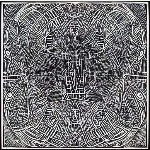 Image similar to “geometrically incomprehensible surreal order of alien, extremely high detail, photorealistic, intricate line drawings, dotart, album art in the style of James Jean”