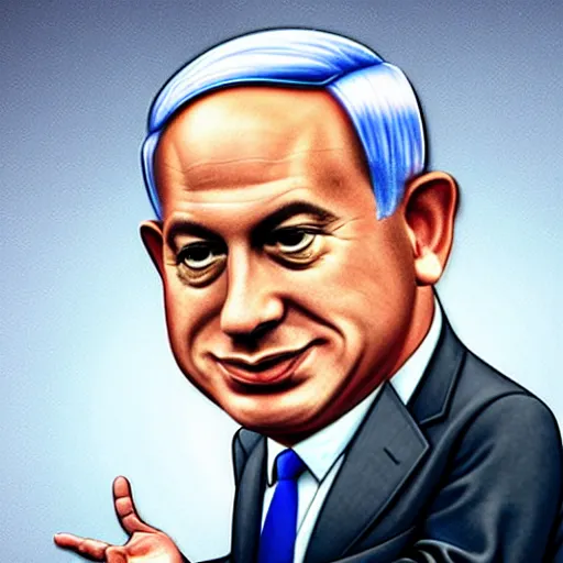 Prompt: Benjamin Netanyahu as a FIFA player, caricature, detailed