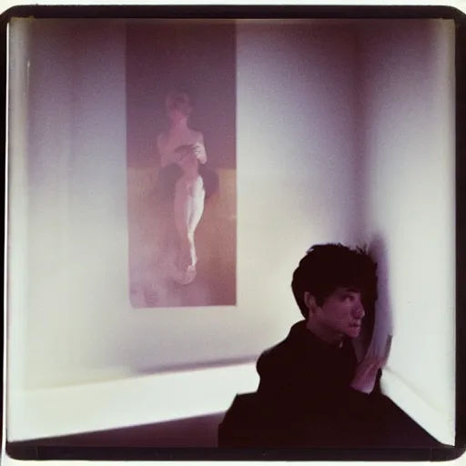 Image similar to ghost, polaroid, by nan goldin, jamel shabbaz, gregg araki