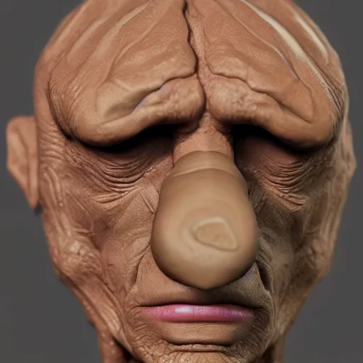 Image similar to portrait photo of super sculpey creature created by jordu schell, 4 k