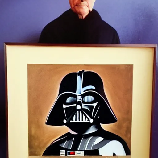 Prompt: painting of darth vader by leonardo da vinci