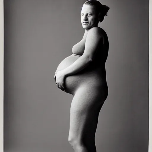 Image similar to full body portrait of a pregnant woman, by Richard Avedon