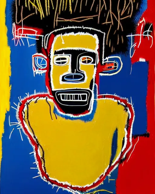 Prompt: A extremely highly detailed majestic hi-res beautiful immaculate head and shoulders award winning painting masterpiece of the face of a strong black african man by Jean-Michel Basquiat, 8k, high textures, hyper sharp, insanely detailed and intricate, super detailed, 8k HDR high quality