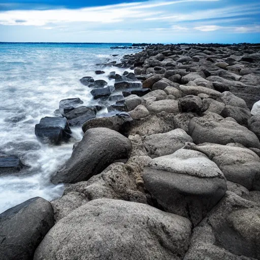 Prompt: rocky beach:2, sky:-1