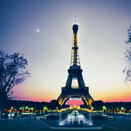 Image similar to romantic image of eiffel tower at night