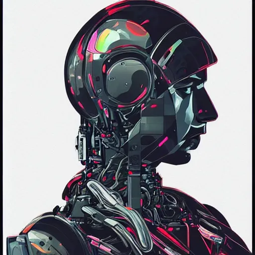 Image similar to a portrait of kawhi leonard as an android robot in a scenic environment by conrad roset, hyperdetailed, cyberpunk, cool, cybernetically enhanced, trending on artstation