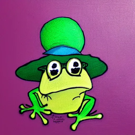 Image similar to a frog with a hat