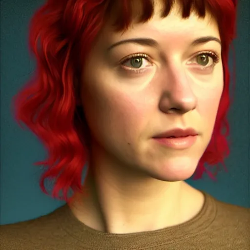 Prompt: renaissance portrait of youth mary elizabeth winstead as ramona flowers, rendered with 3 d effect.