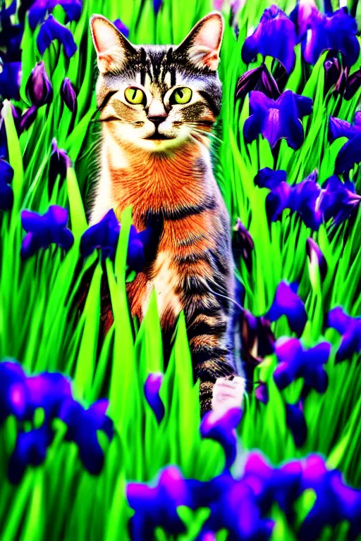 Image similar to a cat looking at the most beautiful thing in the world, wide irises, this is beautiful, epic composition, hyper detailed, ultra realistic, sharp focus, octane render, pinterest trending, sense of awe, 4 k, award winning photography