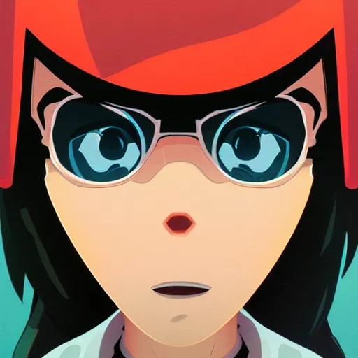 Image similar to face icon stylized minimalist flcl, loftis, cory behance hd by jesper ejsing, by rhads, makoto shinkai and lois van baarle, ilya kuvshinov, rossdraws global illumination