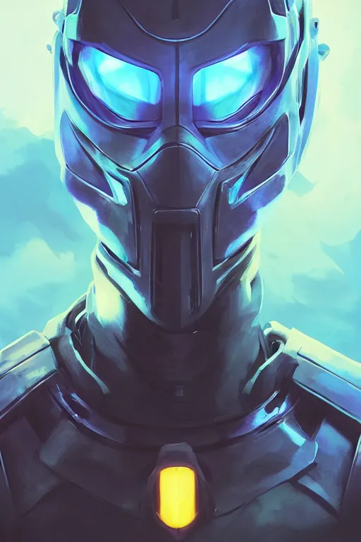 Image similar to epic mask helmet robot ninja portrait stylized as fornite style game design fanart by concept artist gervasio canda, behance hd by jesper ejsing, by rhads, makoto shinkai and lois van baarle, ilya kuvshinov, rossdraws global illumination radiating a glowing aura global illumination ray tracing hdr render in unreal engine 5