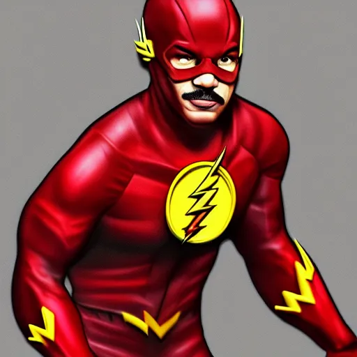 Prompt: Steve Harvey as The Flash, digital painting, highly detailed model