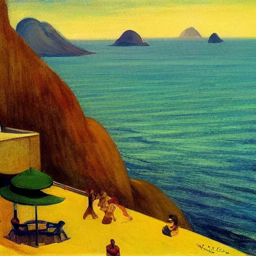 Prompt: rio de janeiro by edward hopper