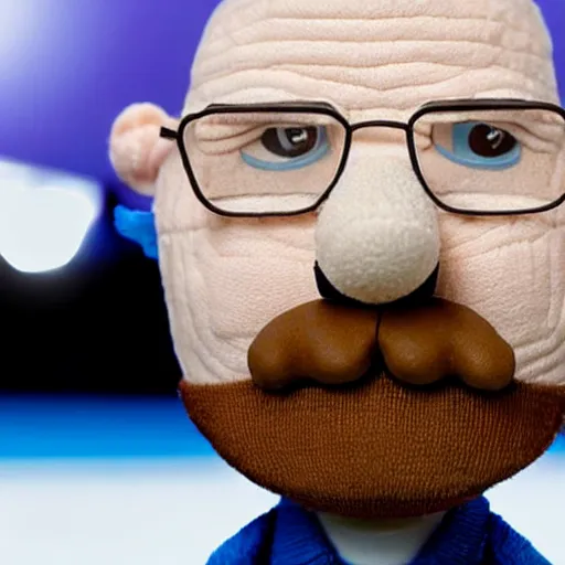 Image similar to walter white as a muppet, 8 k, 3 d, professional