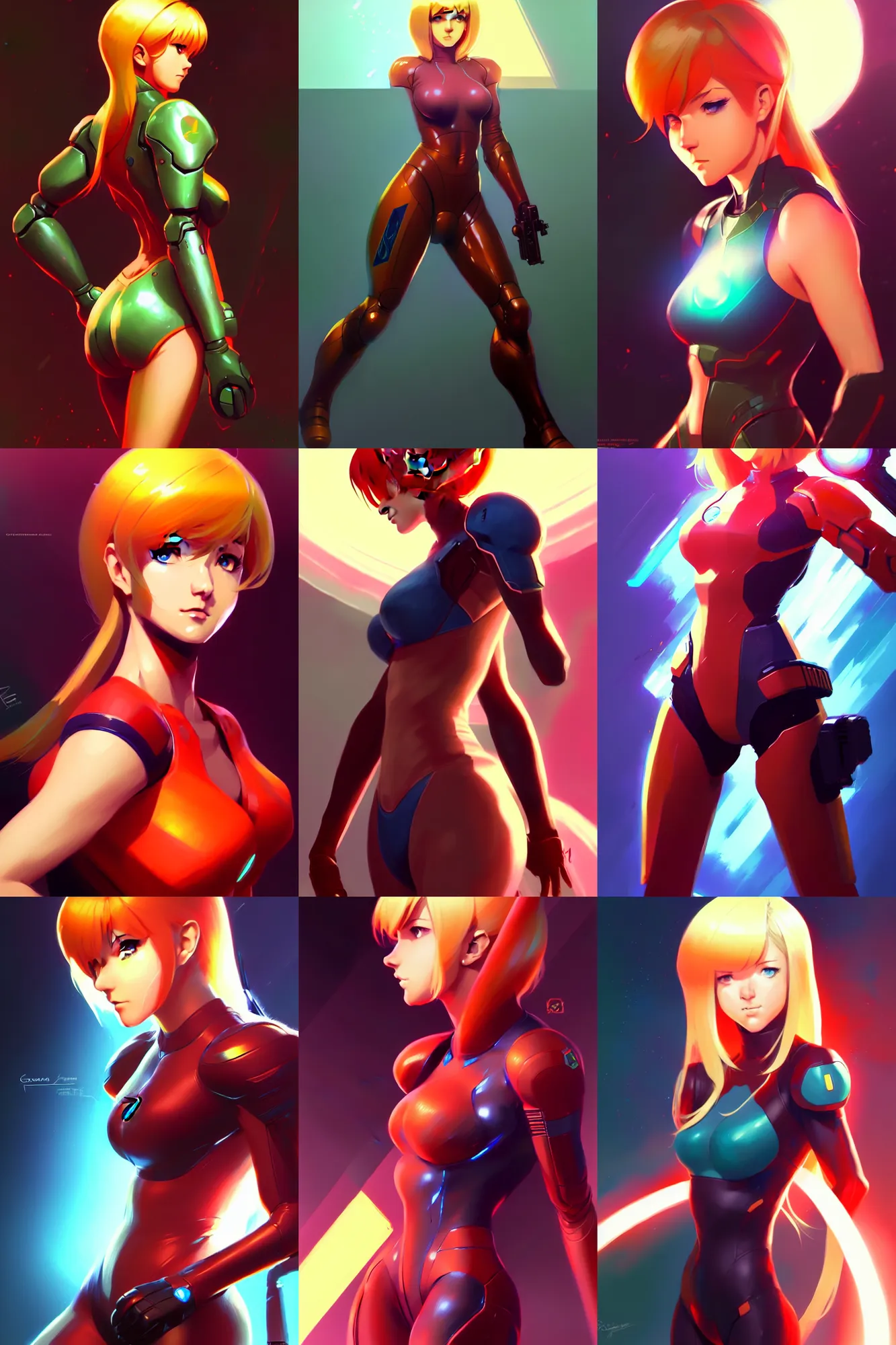 Image similar to gorgeous samus aran by ilya kuvshinov, krenz cushart, Greg Rutkowski, trending on artstation