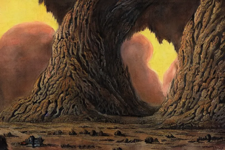 Image similar to finely detailed photorealistic exotic alien landscape by John Schoenherr and Jim Burns