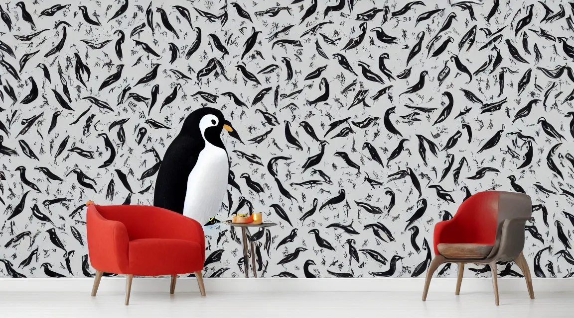 Image similar to Linux Tux penguin wallpaper painted by Rubens