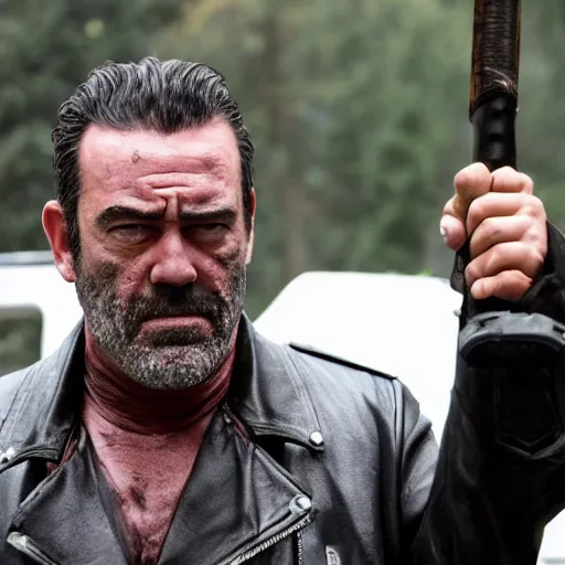 Prompt: negan from the walking dead