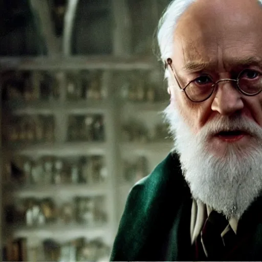 Image similar to Movie still of Albus Dumbledore in Matrix