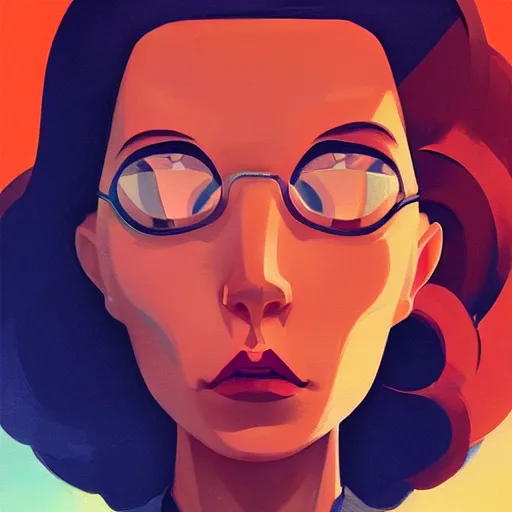 Image similar to face icon stylized minimalist the day the earth stood still 1 9 5 1, loftis, cory behance hd by jesper ejsing, by rhads, makoto shinkai and lois van baarle, ilya kuvshinov, rossdraws global illumination