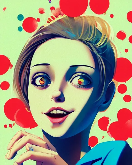 Image similar to digital illustration of pretty girl with short blonde hair hair, from alice in wonderland, smoking, happy eyes, smiling, in a wonderland forest, in junkyard at night, by ilya kuvshinov, lois van baarle, rossdraws, basquiat