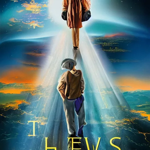 Image similar to the heavens and hell in between, poster art