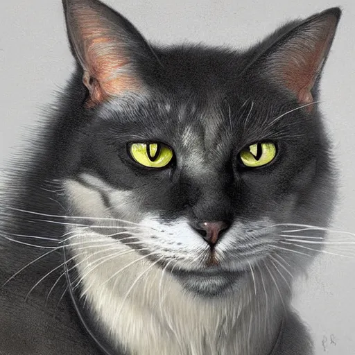 Prompt: portrait of an anthrophomorphic man cat,digital art,ultra detailed,ultra realistic,art by greg rutkowski