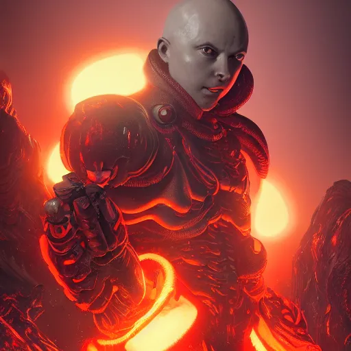 Image similar to Caillou corrupted by demonic power in doom eternal, intricate artwork by Tooth Wu and wlop and beeple. octane render, trending on artstation, greg rutkowski very coherent symmetrical artwork. cinematic, hyper realism, high detail, octane render