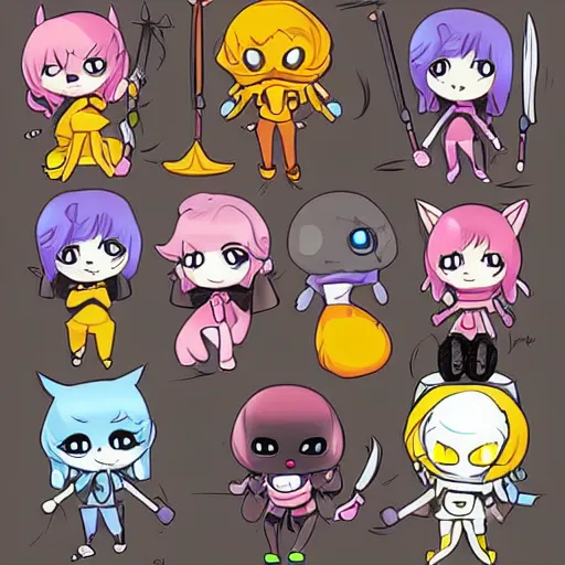 Image similar to the most cutest adorable happy picture of death, death with a cute scythe, chibi style, adorably cute, enhanched, deviant adoptable, digital art Emoji collection