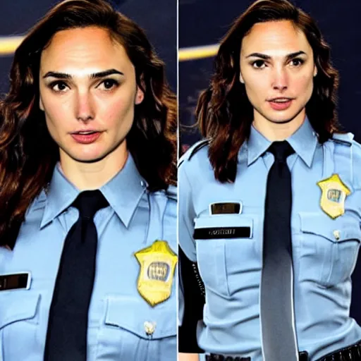 Image similar to gal gadot wearing cops uniform