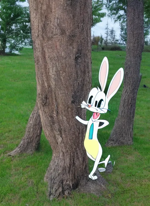 Image similar to bugs bunny as a tree