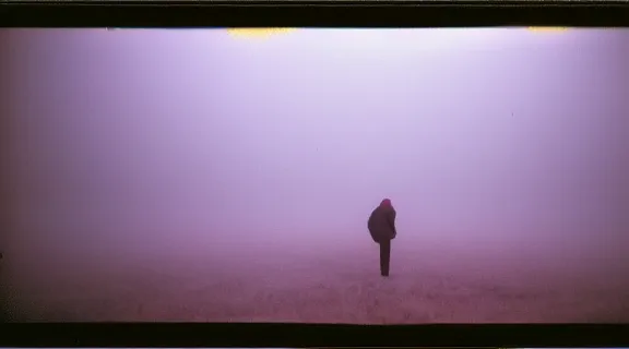 Image similar to c - 4 1 colour negative film photo of vagrant at night volumetric fog