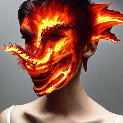 Image similar to “fire breathing dragon, shaved hair design”