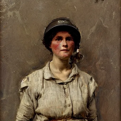 Prompt: female miner by alfred stevens