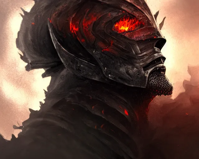 Prompt: realistic side view photo of a king, in the mountains, angry, beautiful face, handsome, black iron armour, sword, lava, dust and blood, dark environment, action fantasy, dark, wide angle, dramatic lighting, intricate, wild, highly detailed, digital painting, artstation, concept art, illustration