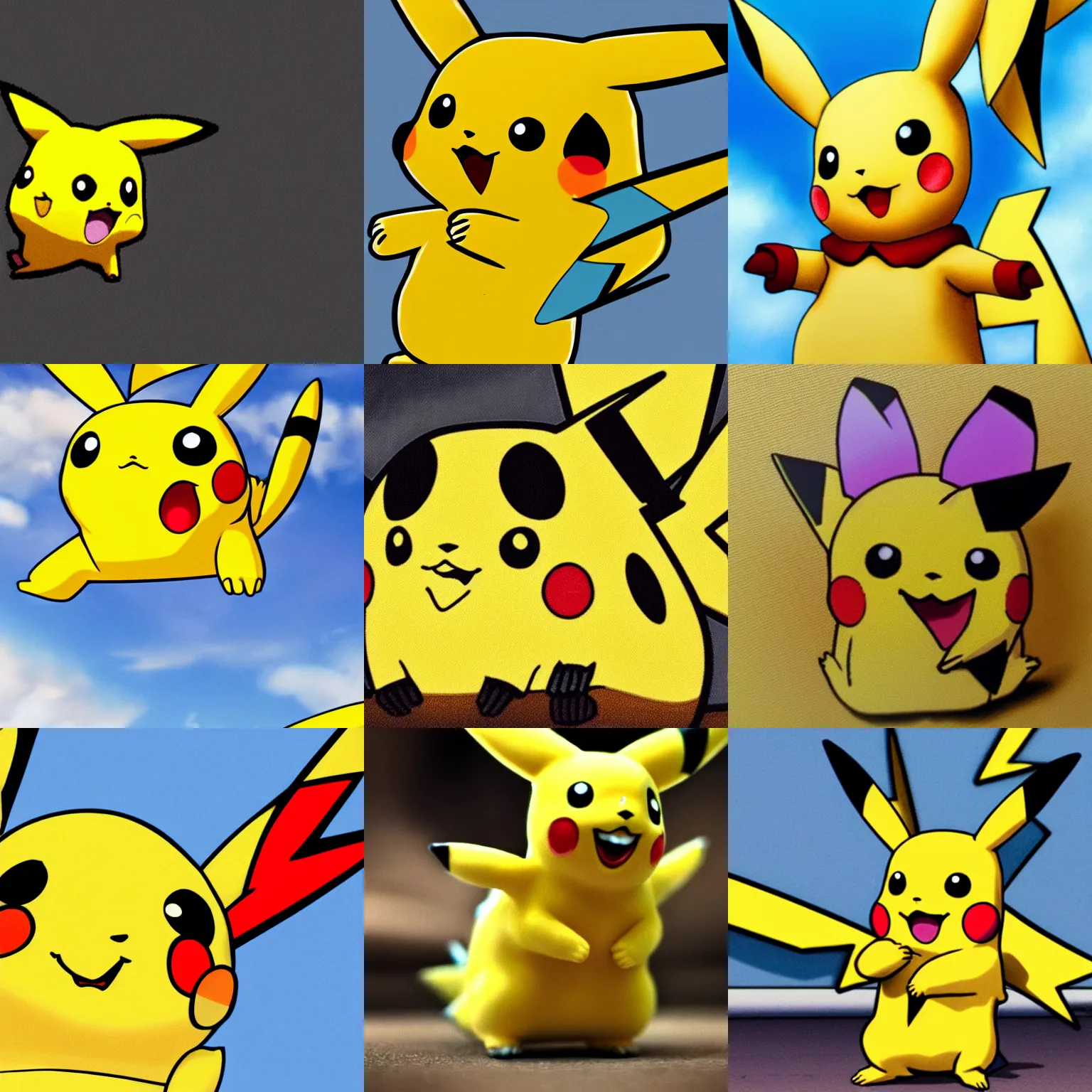 Image similar to detailed!!! very close detailed image of pikachu