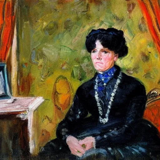 Prompt: portrait of a victorian lady, oil, expressionism, bright, colorful