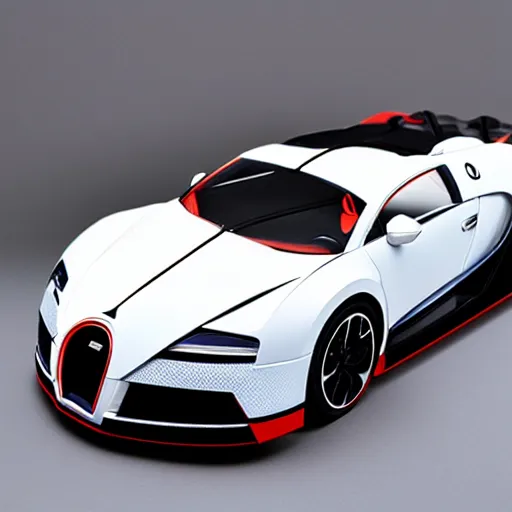 Prompt: origami Bugatti Veyron