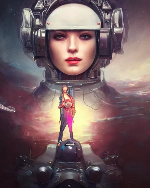 Prompt: a beautiful intricate exquisite imaginative exciting fashionable futuristic close up portrait of a female astro engineer with stern looks, mechanical uniform, neon lights on hood and jacket by ruan jia, tom bagshaw, peter mohrbacher, brian froud, futuristic organic city in the background, epic sky, vray render, artstation, deviantart, pinterest, 5 0 0 px models