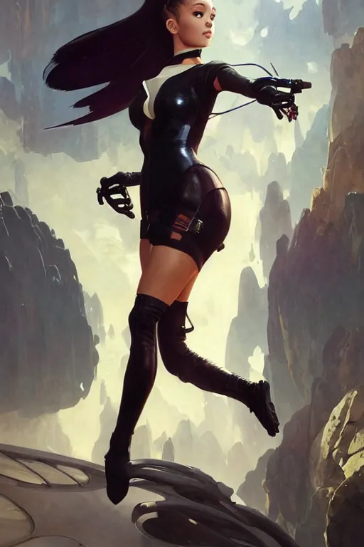 Prompt: ariana grande as aeon flux profile picture by Greg Rutkowski, dynamic pose, intricate, futuristic, fantasy, elegant, by Stanley Artgerm Lau, greg rutkowski, thomas kindkade, alphonse mucha, loish, norman Rockwell,