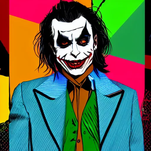 Image similar to playboi carti as the joker digital art 4 k the detailed super realistic