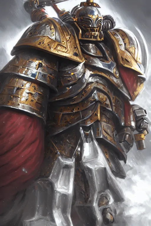 Image similar to armor portrait heros warhammer 4 0 k horus heresy fanart - the primarchs emperor by johannes helgeson animated with vfx concept artist & illustrator global illumination ray tracing hdr fanart arstation zbrush central hardmesh 8 k octane renderer comics stylized