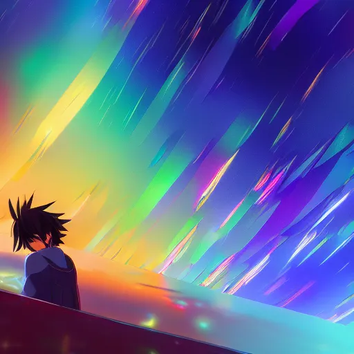 Image similar to An explosion of colors, prism, Makoto Shinkai, 4K