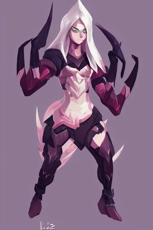 Prompt: kha'zix minimalist arcane league of legends wild rift hero champions tank support marksman mage fighter assassin, design by lois van baarle by sung choi by john kirby