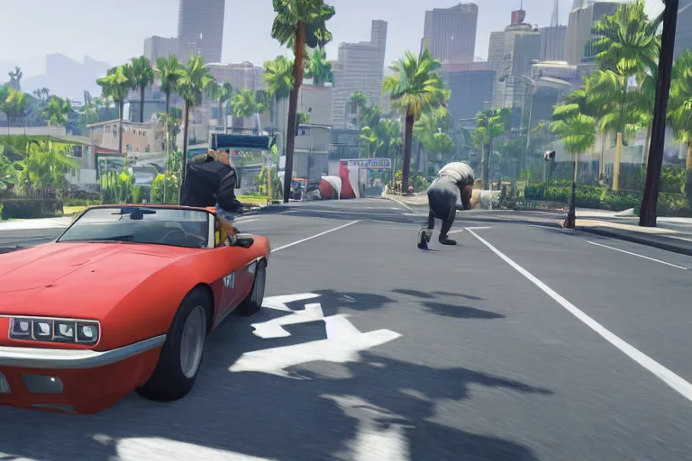 Image similar to leaked gameplay footage of Grand theft auto 6