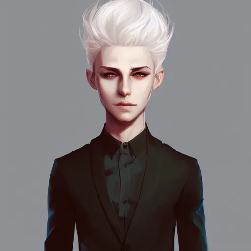 Prompt: white haired deity, godly, boy, elegant, smooth, artstation, highly detailed, pure face, full body, by Charlie bowater