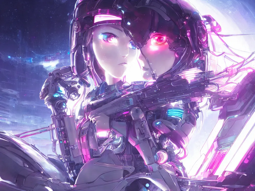 Image similar to portrait anime visual of futuristic female cyber airforce, on neon light tokyo snowy rooftop, ssci - fi and fantasy, intricate and very beautiful, human structure, concept art, sharp focus, anime illustration by rossdraws and luxearte and magali villeneuve and nixeu, frostine engine